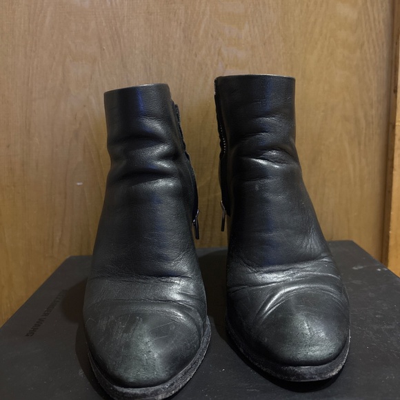 Black Alexander Wang Gabi Leather Boot w/ Cut Out Silver Heel, Size 37 - Picture 3 of 4